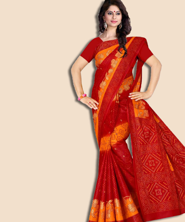 Vandana Yellow &red; Pure Cotton saree